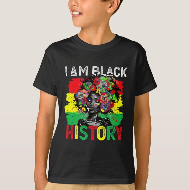 Camiseta História Negra Mês Mulher Africana I Am Black Hist (Frente)