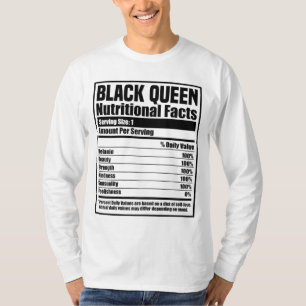 Camiseta História Negra Mês Nutrição Fatos Rainha Negra