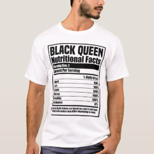 Camiseta História Negra Mês Nutrição Fatos Rainha Negra