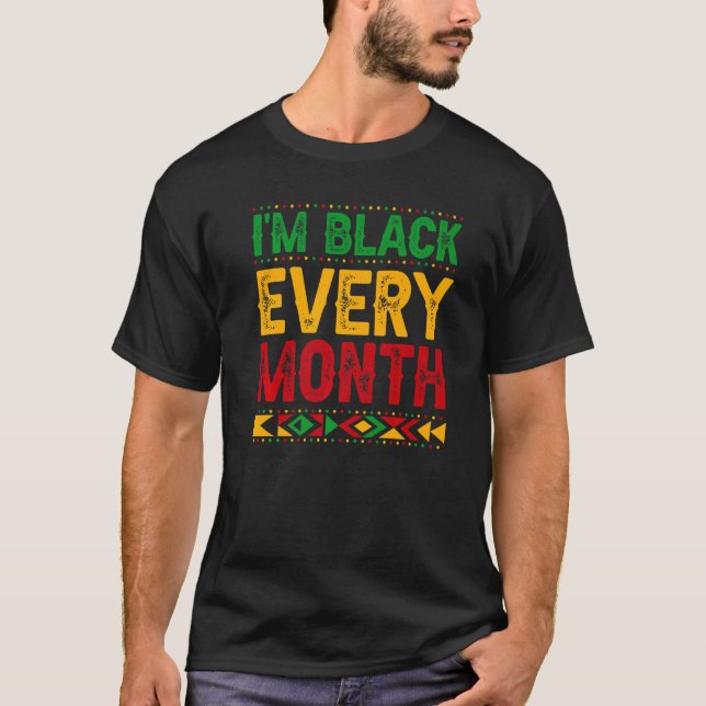 Camiseta História Negra Mês Orgulho Negro Sou Preto a Cada  (Frente)