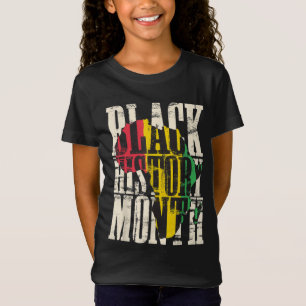 Camiseta História Negra Mês Orgulhoso Mapa Africano Cores A
