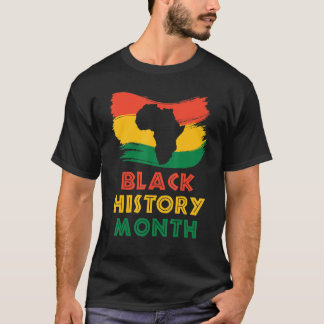 Camiseta História Negra Mês Para Mulheres Homens Bandeira A