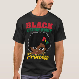 Camiseta História Negra Mês Princesa BHM Orgulho Pequena Me