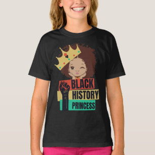 Camiseta História Negra Mês Princesa Menina Negra Magia