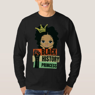 Camiseta História Negra Mês Princesa Menina Negra Magia