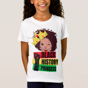 Camiseta História Negra Mês Princesa Menina Negra Magia