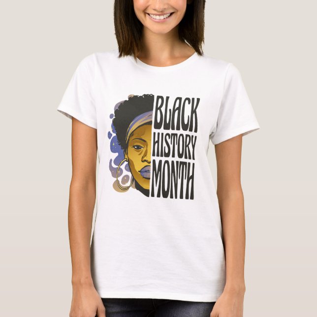 Camiseta História Negra Mês - Rainha da Mulher Melanina (Frente)