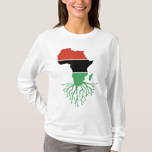 Camiseta História Negra Mês Raízes Africanas empoderam Mela (Frente)