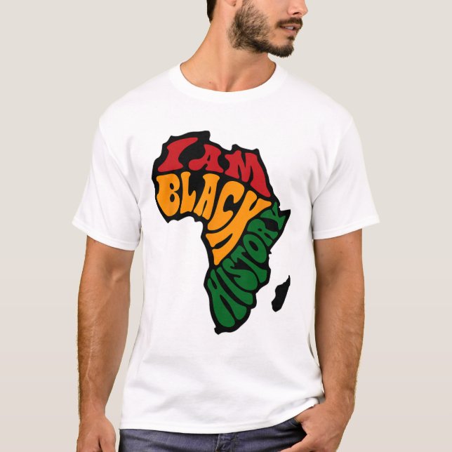 Camiseta História Negra Mês Roupa África Mapa Kente Cloth (Frente)