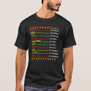 Camiseta História Negra Mês Sonho Liderar Luta Pense Em Um