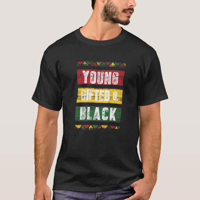 Camiseta História Negra Mês T Jovem Dotada Mulher Africana  (Frente)