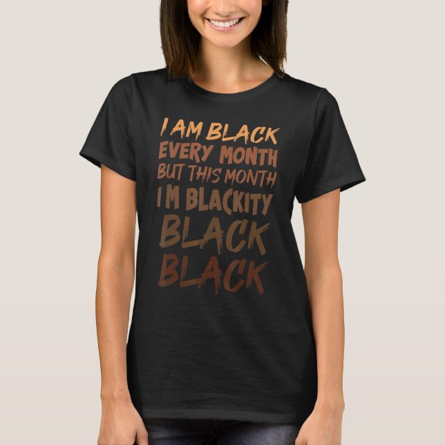 Camiseta História Negra Negra Negra Africana BHM A Cada Lua (Frente)