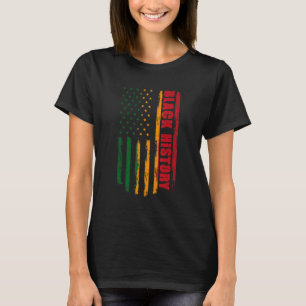 Camiseta História Negra No Patriotismo Americano Da Bandeir