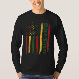 Camiseta História Negra Nos Estados Unidos Bandeira Mês Afr