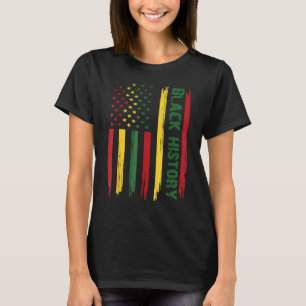 Camiseta História Negra Nos EUA Bandeira Mês Afro-Americano