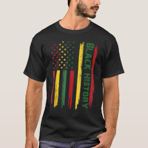 Camiseta História Negra Nos EUA Bandeira Mês Afro-Americano