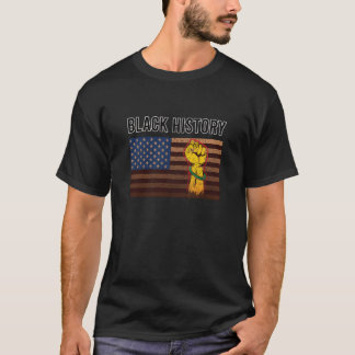 Camiseta História Negra Patriótica Americana Africana Vinta