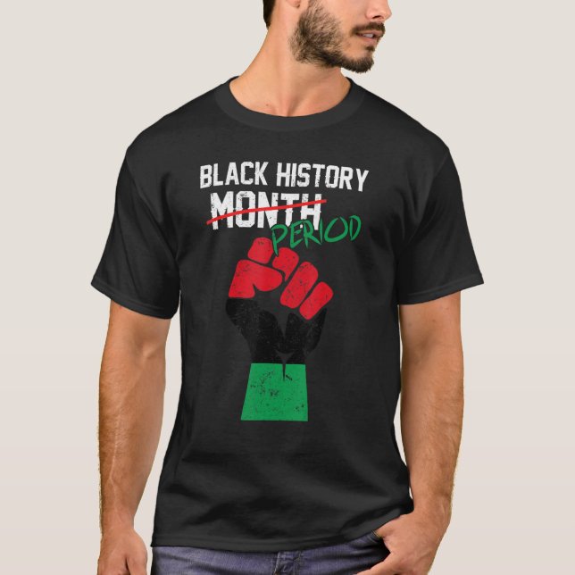 Camiseta História Negra Período do Mês Melanina África Subi (Frente)