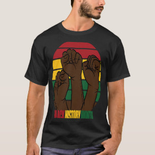 Camiseta História Negra Punho de Mês para Mulheres e Homens