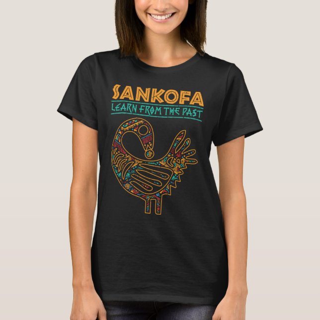 Camiseta História Negra Sankofa African Bird Déciésimo (Frente)