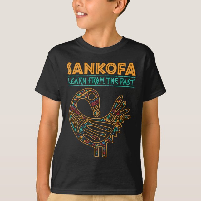 Camiseta História Negra Sankofa African Bird Déciésimo (Frente)