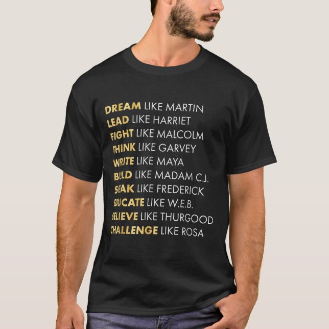 Camiseta História Negra Sonho Engraçado Como Martin (Frente)