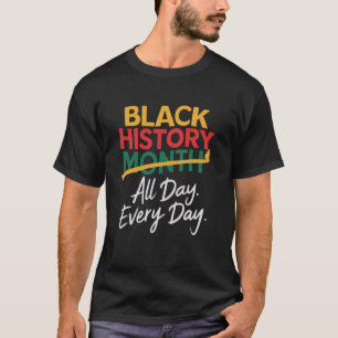 Camiseta História Negra Todos os Dias Homens mulheres Crian