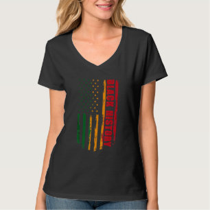 Camiseta História Negra Usa Bandeira Para Herita Afro-Ameri