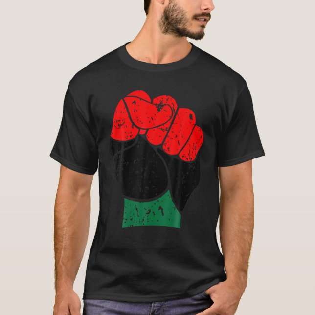 Camiseta História Negra Vermelha Preta e Orgulho Verde (Frente)