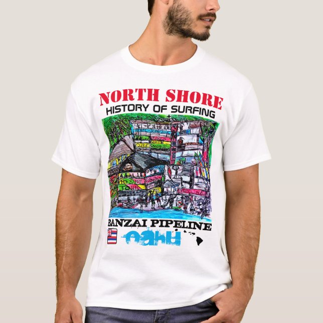 CAMISETA HISTÓRIA NORTE DA COSTA DO ENCANAMENTO SURFANDO (Frente)