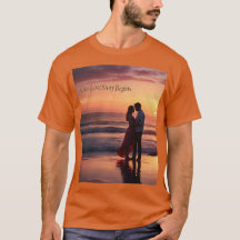 História Romântica de Amor Sunset Mens Tshirt