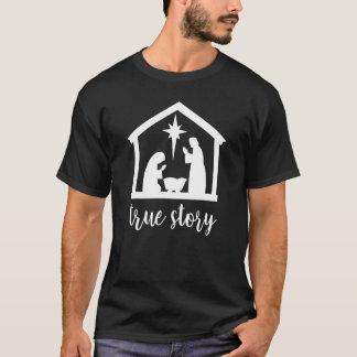Camiseta História Verdadeira Natal Natividade Cristã Jesus