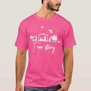 Camiseta História Verdadeira Natividade Natal Bebê Jesus Ma