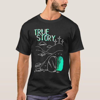 Camiseta História Verdadeira Páscoa Cristã Vazia Tumba Jesu