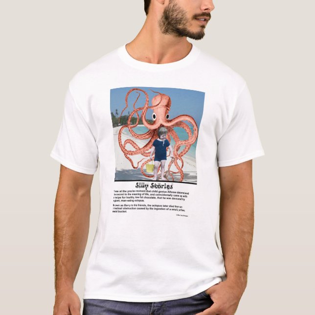 Camiseta Histórias de bobo: Camisa-T de Octopus que come ho (Frente)