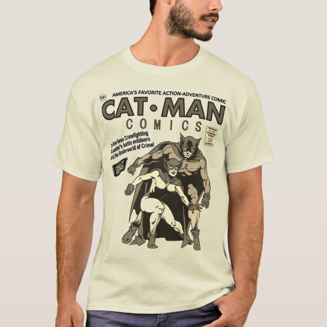 Camiseta Histórias em quadrinhos Clássicas de Gato-Homem (Frente)