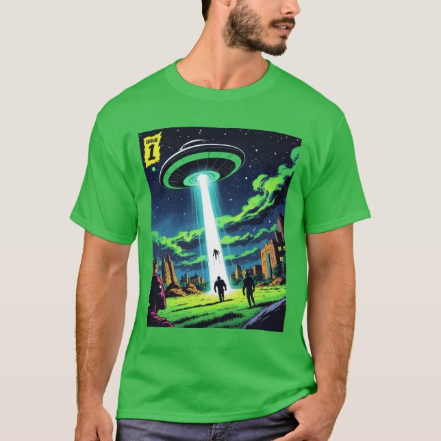Camiseta Histórias em quadrinhos de rapto: Uma Aventura Sci (Frente)