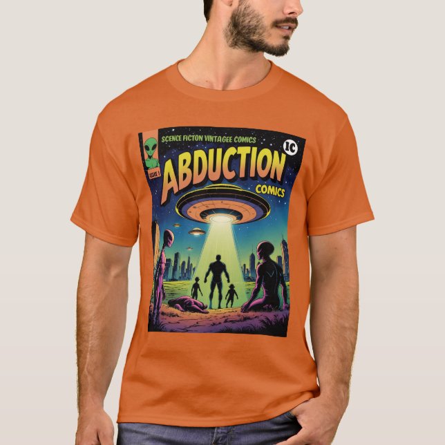 Camiseta Histórias em quadrinhos de rapto: Uma Aventura Sci (Frente)