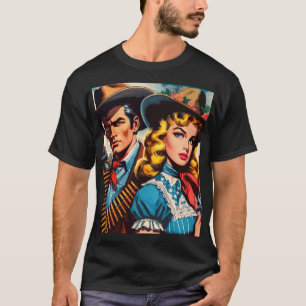 Camiseta Histórias em quadrinhos Retro do Oeste Selvagem de