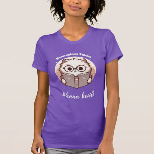 Camiseta Histórias Meowvelousas Gato de Leitura Fofa