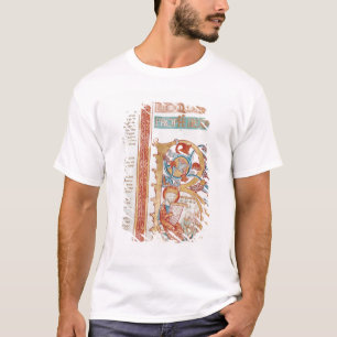 Camiseta Historiated rubrica "B" que descreve o rei David