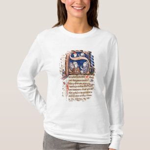 Camiseta Historiated rubrica "S" que descreve o papa