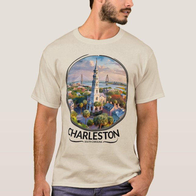 Camiseta Histórica de Charleston na Carolina do Sul (Frente)