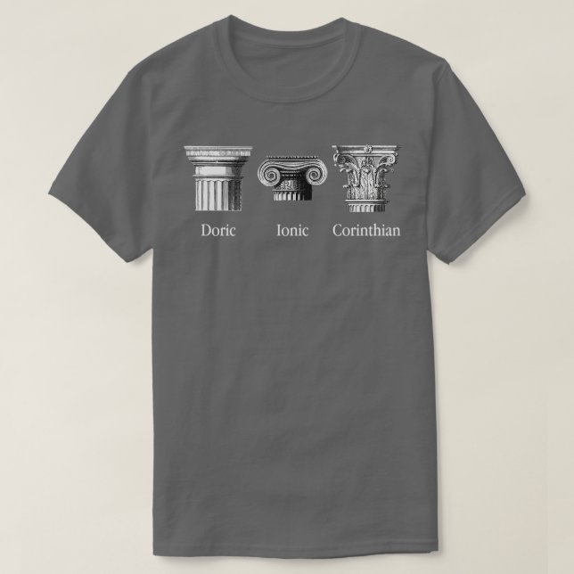 Camiseta Histórico de Arquitetura de Ordens Clássicas (Frente do Design)
