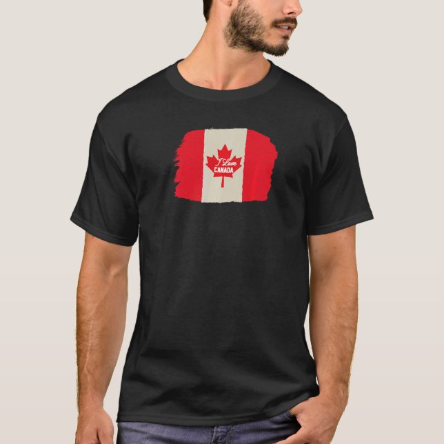 Camiseta Histórico de Sinalizador de Folha do Mapa do Canad (Frente)