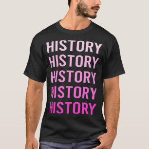 Camiseta Histórico de Texto Rosa