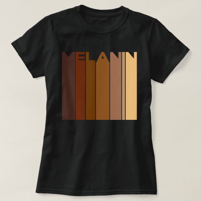 Camiseta Histórico Preto da Melanina Retroativa Mês (Frente do Design)