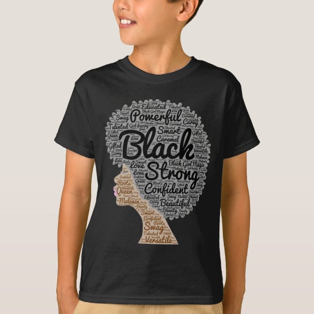 Camiseta Histórico Preto de Arte Afro Mês (Frente)