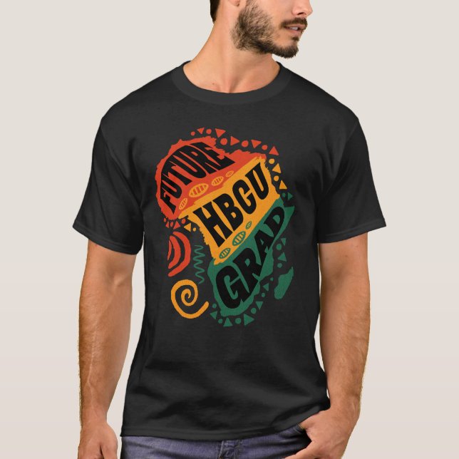 Camiseta histórico preto mês HBCU Formando Colagem Preta (Frente)