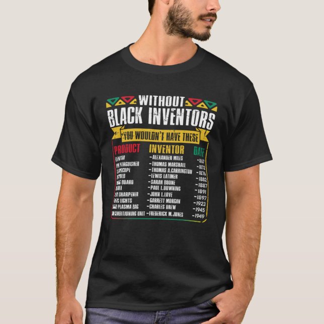 Camiseta History Of Forgotten Black Inventors Black History (Frente)